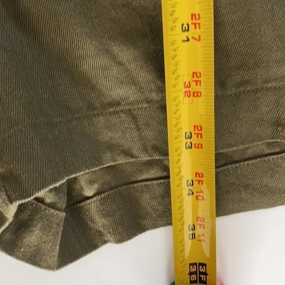 Ralph Lauren Army Green Linen Blend Shorts Romper Size 12 Petite - Picture 9 of 12
